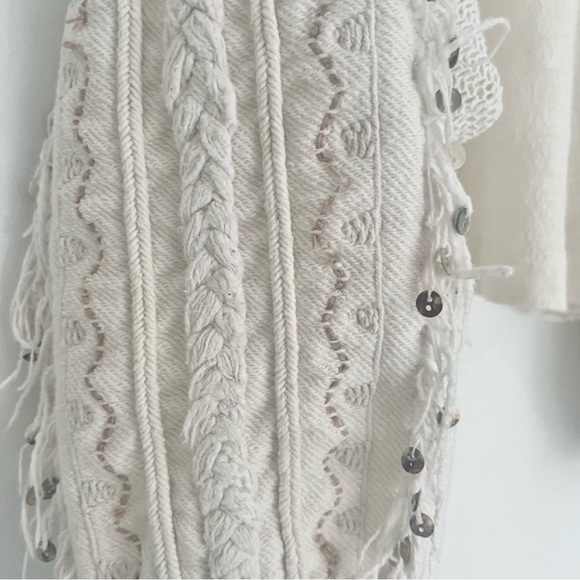 ❗️SOLD❗️Free People Boho Cropped Crochet Long Sleeve Ivory Sweater [Sz. XS] - Picture 5 of 9